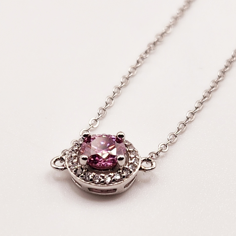 Elegant Silver and Pink Pendant Bracelet